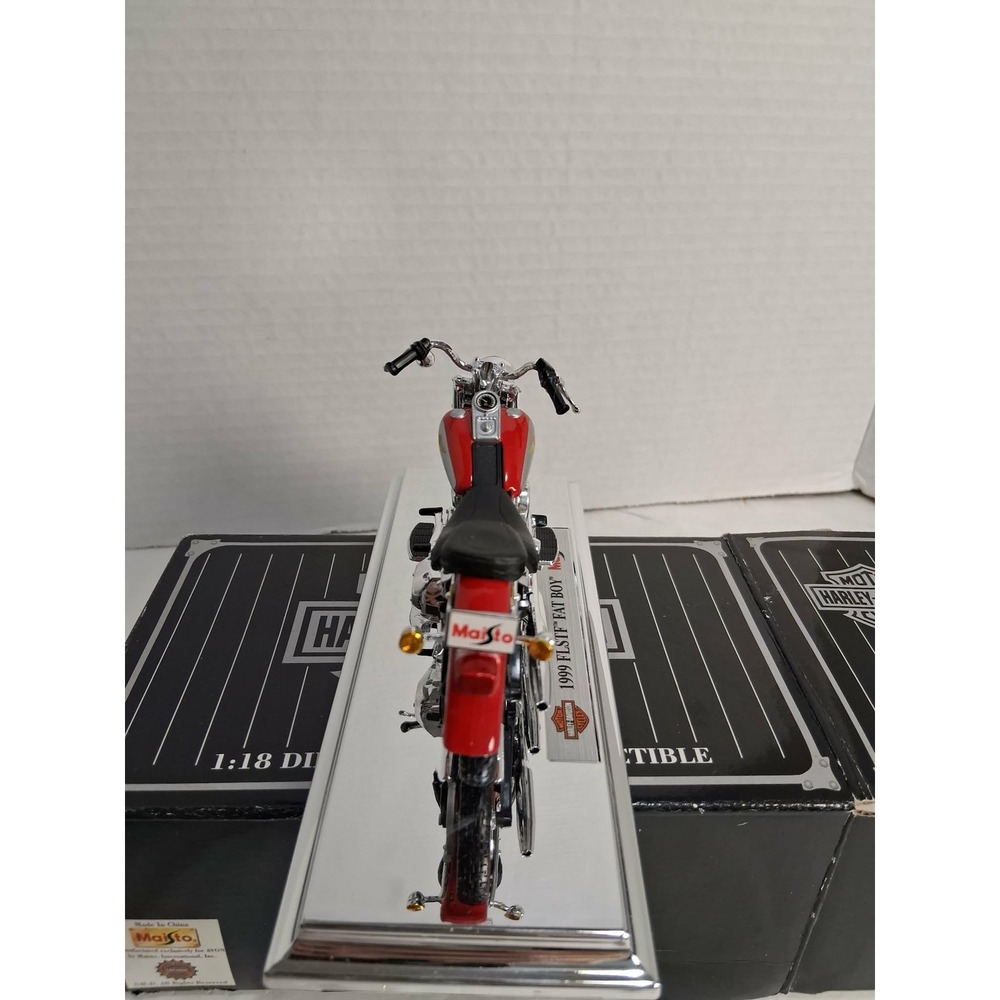 Maisto 1999 Harley Davidson FLSTF Fat Boy Diecast Metal Collectible 1 18 Scale - Picture 4 of 5